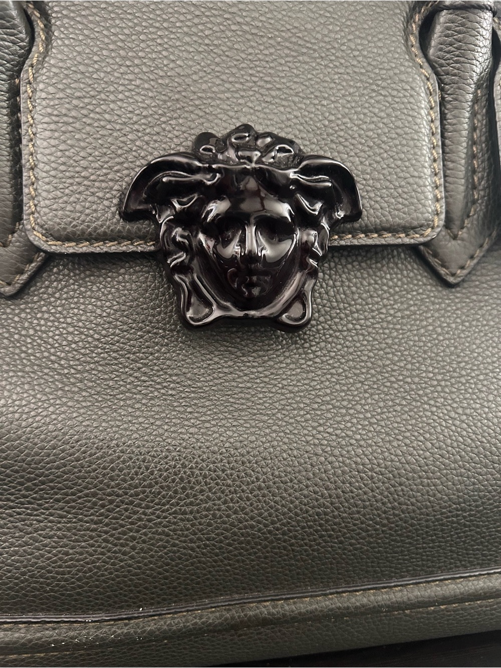 VERSACE Palazzo Empire charcoal green black Medusa crossbody satchel bag - Picture 2 of 11